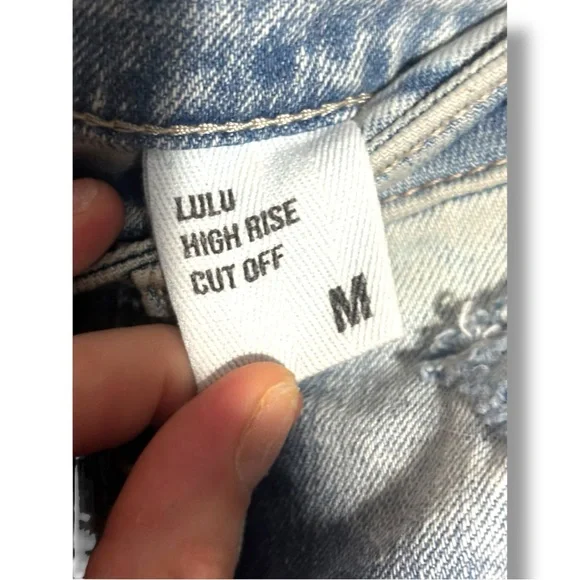 Eunina Light Blue Distressed Frayed Hem Micro Mini Jean Shorts - Picture 7 of 11